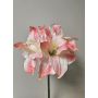 Amaryllis artificial SARNUK, blanco-rosa, 80 cm