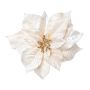 Poinsettia de terciopelo SINFE, crema, Ø 18 cm