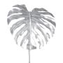 Hoja artificial Philodendron Monstera Deliciosa MENKIS, plateada metalizada, 90 cm