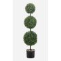 Boj artificial de 3 bolas TOM, maceta decorativa, crossdoor, tronco artificial, 100 cm