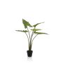 Planta artificial Alocasia Sanderiana MUNAY en maceta decorativa, verde, 80 cm