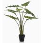 Planta artificial Alocasia Sanderiana MUNAY en maceta decorativa, verde, 100 cm