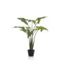 Planta artificial Alocasia Sanderiana MUNAY en maceta decorativa, verde, 120 cm
