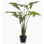 Planta artificial Alocasia Sanderiana MUNAY en maceta decorativa, verde, 120 cm
