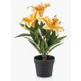 Lirio artificial YELTOR en maceta decorativa, amarillo-naranja, 35 cm