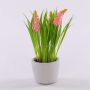 Flor artificial de muscari NARMADA en maceta de cemento, rosa, 20 cm