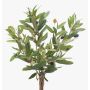 Mini olivo artificial ALBERTO, frutos, cesta mimbre, verde, 40cm