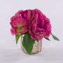 Ramo de flores artificiales de peonía VEIKO en jarrón de cristal, rosa, 15 cm