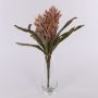 Bromelia Guzmania artificial de terciopelo WALFRIEDE en varilla, rosa viejo, 50 cm