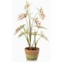 Planta artificial Syngonium YOMREL en maceta de terracota, crema-rojo, 60 cm