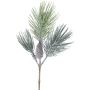 Rama artificial de pino SNOLER con purpurina, piñas, congelada, verde, 60cm