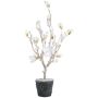 Árbol decorativo magnolia NANDAL, globo terráqueo, flores, tronco artificial, congelado, blanco, 95 cm