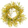 Corona de flores artificiales Mimosa Gypsophila MAFARA, amarillo-blanco, Ø 35 cm