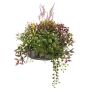 Arreglo floral artificial Lavanda Impatiens DANFIR, menta, trébol, helecho, blanco-lila-verde, 50 cm, Ø 32 cm