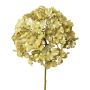 Flor decorativa Hortensia IGMYR, verde metalizado, 65 cm