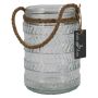 Vaso para velas PRISMY con cordón, estampado, transparente, 16,5 cm, Ø 11 cm