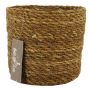 Cesta para flores AMPARO, algas marinas, beige, 14 cm, Ø 16,5 cm