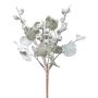 Planta artificial eucalipto ZORHEN, varilla, frutos, helada, verde-gris, 28cm