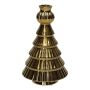 Botella decorativa «Árbol de Navidad» BRIXON, diseño de líneas, cerámica, dorado metalizado, 15,2 cm, Ø 10 cm