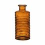 Jarrón de vidrio STUART con estrías, botella, naranja-marrón-transparente, 21,5 cm, Ø 9,5 cm