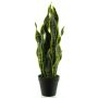 Sansevieria artificial ANQING en maceta decorativa, verde-amarillo, 50cm