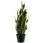 Sansevieria artificial ANQING en maceta decorativa, verde-amarillo, 70cm
