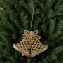Campanilla para decoración del árbol de Navidad SCOUT, acrílico, purpurina, dorado, 11x3x8cm