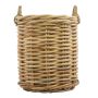 Cesta redonda de almacenamiento BENIGNO con asas, ratán, marrón, 59cm, Ø44cm