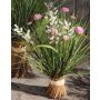 Hierba artificial EDDIE con bellis, panículas, rosa-blanco, 45cm