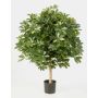Arbusto Schefflera artificial ANTHONY, tronco real, verde-blanco, 110cm, Ø90cm