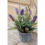 Lavanda Textil KIRSA en cesta de mimbre, violeta, 30cm
