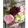 Ramo de flores artificiales Ranunculus TONIE, fucsia-blanco, 20cm, Ø20cm