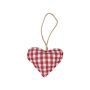 Adorno decorativo en forma de corazón FANNAR de algodón, a cuadros, rojo y blanco, Ø 10 cm