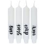 Vela perforada con frase KELANI, Adviento, 4 velas, 4 frases, multicolor, 16,5 cm, Ø 2,8 cm, 6 h