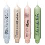 Vela perforada con frase KELANI, detalle, 4 velas, 4 frases, multicolor, 16,5 cm, Ø 2,8 cm, 6 h