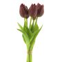 Ramo de tulipanes artificiales LETISIA, morado oscuro, 25cm