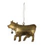 Colgador decorativo «Vaca» VALDIMAR de metal, dorado, 16 x 11 cm