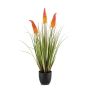 Lirio antorcha artificial FLORENS en maceta decorativa, rojo-naranja, 90 cm