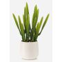 Cactus artificial Euphorbia trigona NORSHO en maceta decorativa, verde, 28 cm