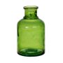 Botella de cristal BELISA, reciclado, verde oliva transparente, 19,5cm, Ø12cm