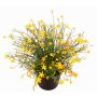 Flor decorativa impatiens GISINDA en maceta decorativa, amarilla, 25cm