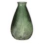 Botella de cristal NELLOMIO con estructura de hoja, verde-transparente, 23cm, Ø14cm