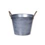 Maceta redonda BIMETO con asas, zinc, plateada, 18,5 cm, Ø 22,5 cm
