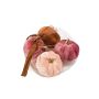 Calabaza decorativa de terciopelo SIGGY, 4 unidades, morado-marrón-crema, 6,5 cm, Ø 7,5 cm