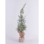 Cedro artificial ANGARA en saco de yute, nevado, verde-blanco, 60cm
