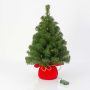 Mini árbol Navidad artificial WARSCHAU, saco yute rojo, LED, 60cm, Ø40cm