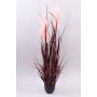 Hierba de la pampa artificial WERNHILD con panículas, maceta decorativa, rojo-marrón, 90cm