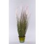 Hierba artificial SVERRE con panículas, maceta de zinc, rosa-verde, 80 cm