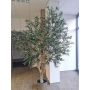 Olivo artificial MALACHI con frutos, tronco artificial, maceta decorativa, 250 cm