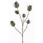 Rama artificial de cardo silvestre LORISU, verde petróleo, 65cm, Ø3-4cm